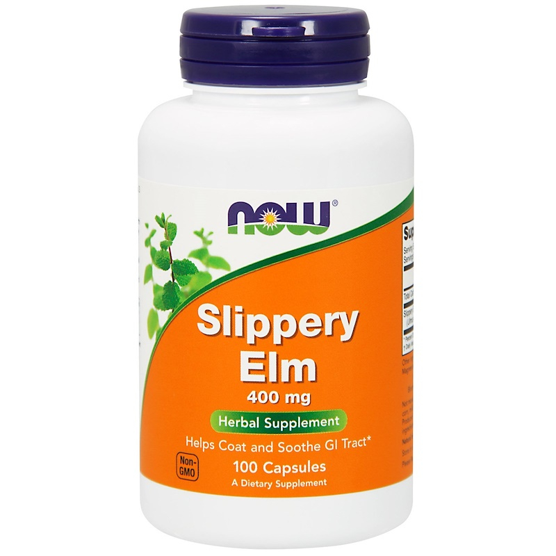 Slippery Elm 400 mg, 100 Capsules, Now Foods | Now Slipery Elm Bark