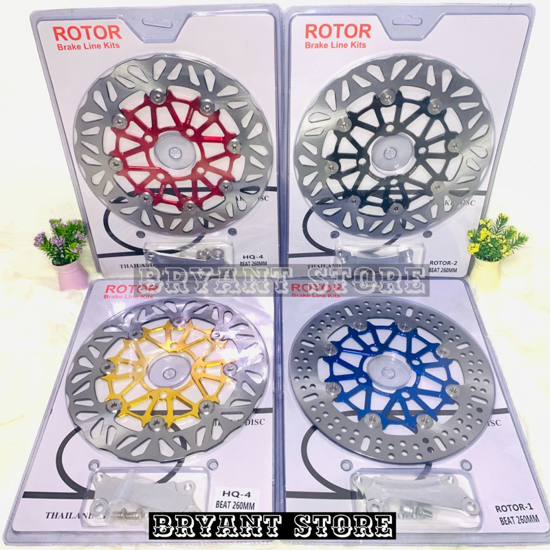 PIRINGAN DEPAN CAKRAM ROTOR 260MM SCOOPY BEAT VARIO 125 VARIO 150 GENIO SPACY MIO SOUL SMILE XEON CNC FLOATING BRAKE DISK DISC 260 MM LUBANG BAUT 4