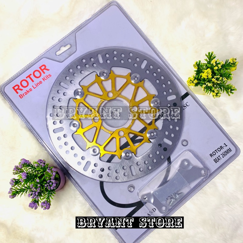 PIRINGAN DEPAN CAKRAM ROTOR 260MM SCOOPY BEAT VARIO 125 VARIO 150 GENIO SPACY MIO SOUL SMILE XEON CNC FLOATING BRAKE DISK DISC 260 MM LUBANG BAUT 4