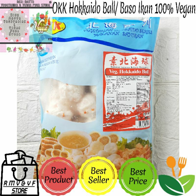 

OKK Veg. Hokkaido Ball 1kg / Bakso Ikan Vegan / Baso Ikan Vegetarian