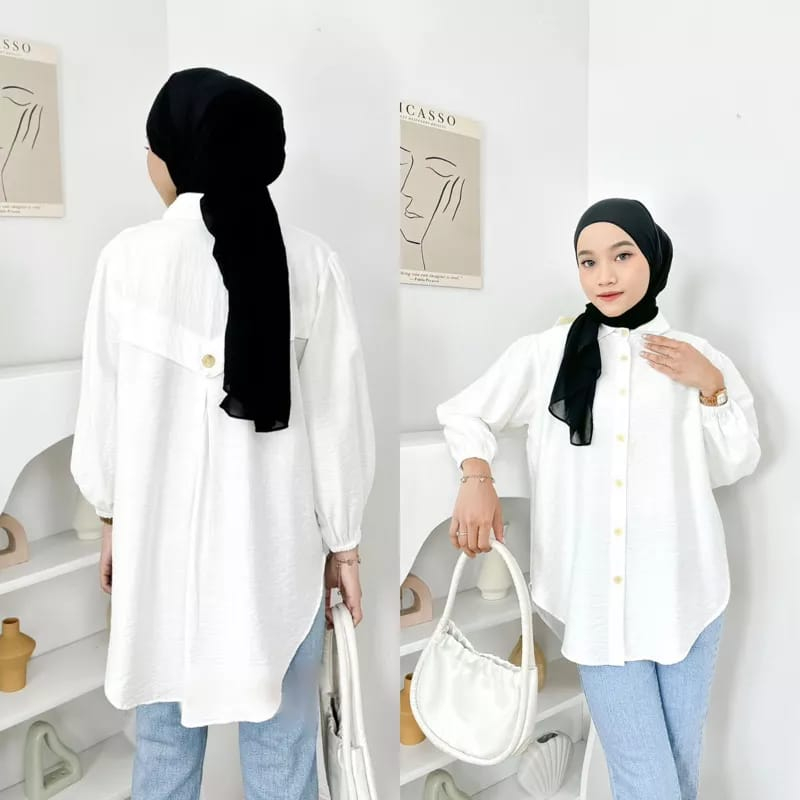 Laura blus jumbo polo linen premium