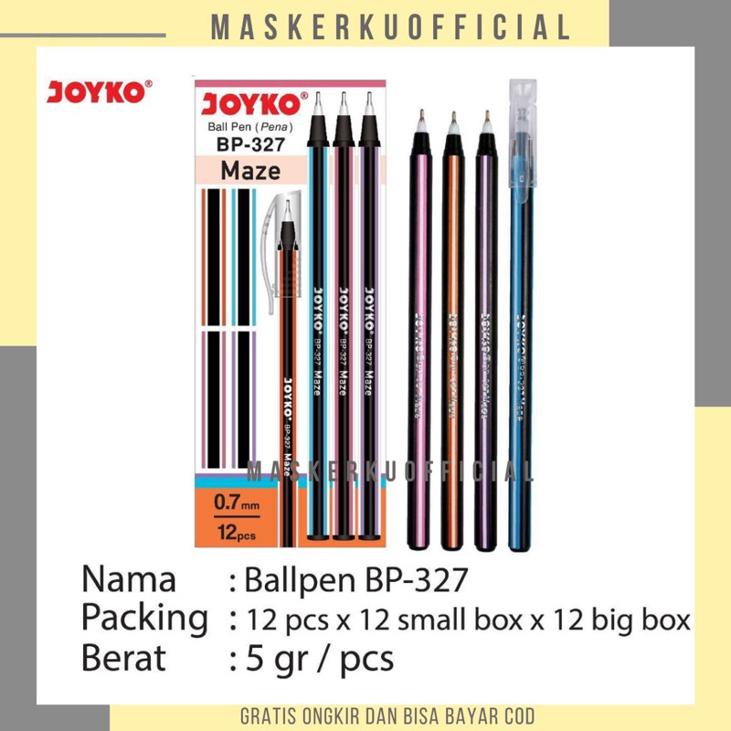 

Pena Pulpen Joyko Maze 0.7mm bolpen hitam lusinan