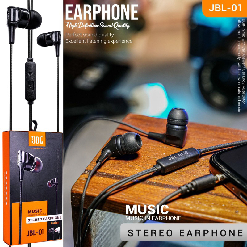 Hf Handsfree Headset Earphone Jbl-01 Extrabass