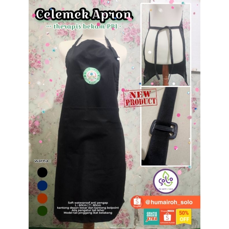 Apron / Celemek terapis Bekam | waterproof tidak kaku | standar PBI | Steril Kesehatan