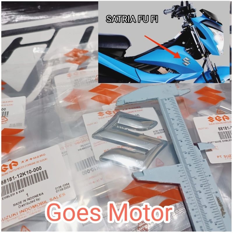 EMBLEM LOGO S SUZUKI MOTOR SATRIA FU (1pcs) ORIGINAL SGP