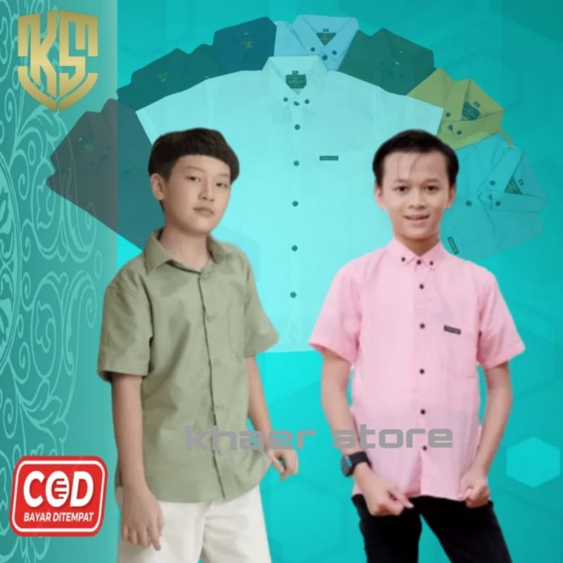 Kemeja anak laki laki 8-15 tahun // baju Hem anak remaja // COD baju anak terlaris