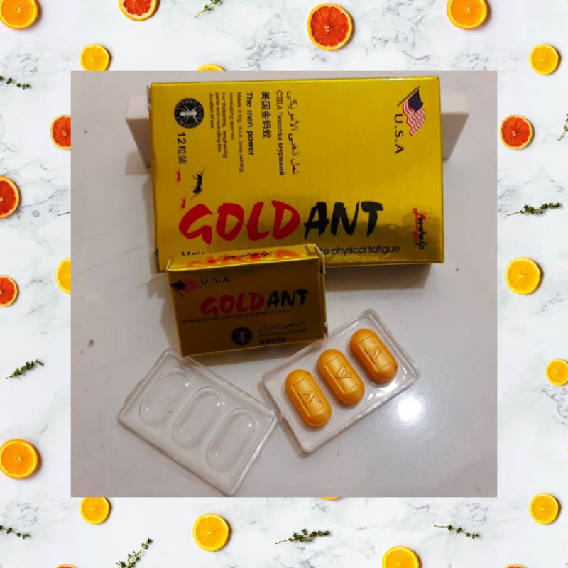 GOLD ANT ASLI ORIGINAL ISI 12 BUTIR MENAMBAH STAMINA PRIA OBAT HERBAL VITALITAS TAHAN LAMA KUAT