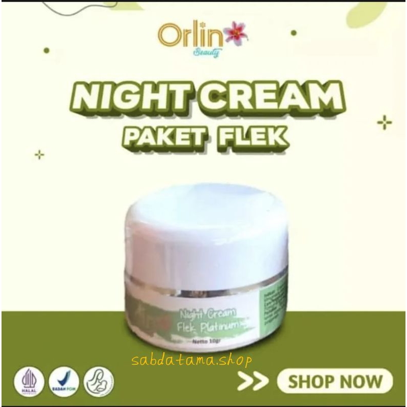 Orlin Beauty Night cream flek/Cream mlm flek/Cream Penghilang Flek/Skincare BPOM/Flek(Ecer)