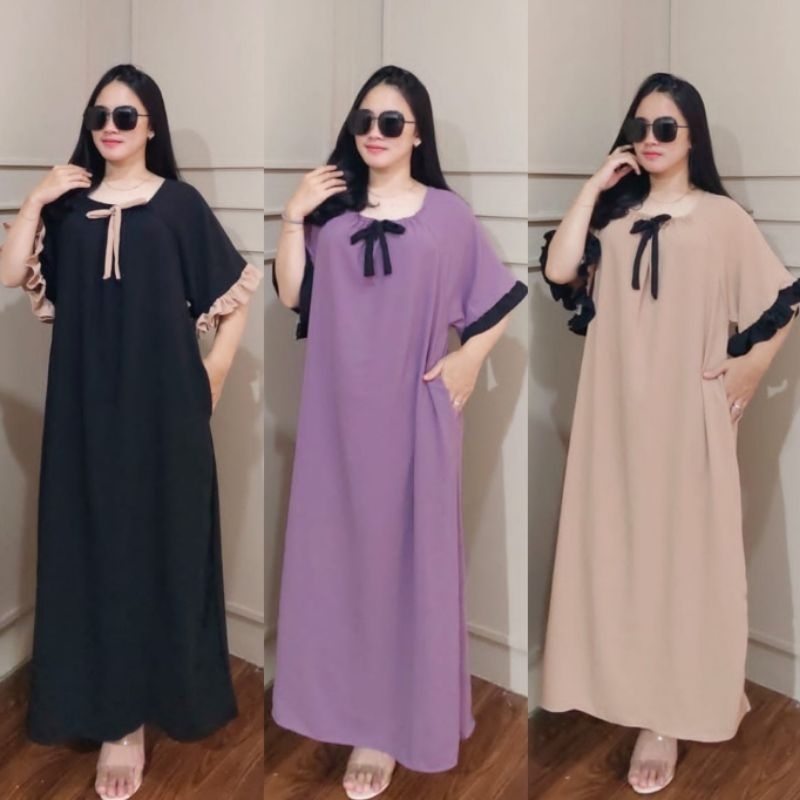 PROMO GAMIS MAXI KAELLA / DASTER AMANDA KERUT PANJANG / DRESS CRINKLE / DASTER CRINKLE / DASTER CRIN