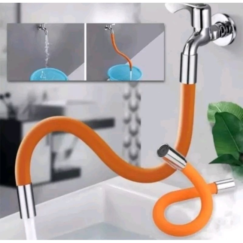 Sambungan Keran Air Fleksibel 2 in 1 Shower Leher Panjang Serbaguna