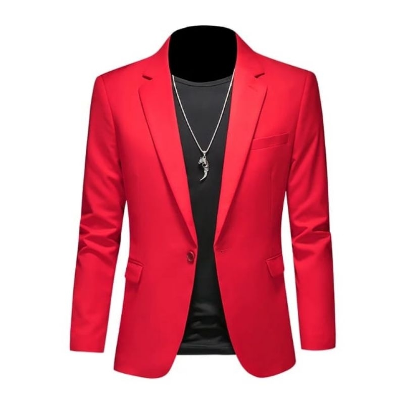 Jas - Blazer Pria Warna Merah cabe - blazer merah - jas merah