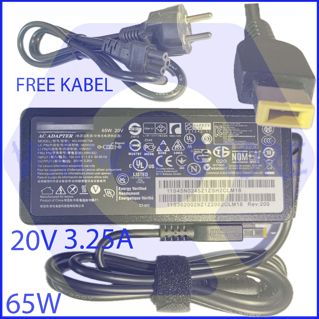 20v 3.25a 65w usb ADLX65NCC2A X240 X250 X260 X270 X380 G400 G400S G405 G405S G410 G490 T431s T440 T4