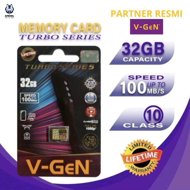 MICRO SD V-GEN 32GB CLASS 10 TURBO 100MBPS ORIGINAL MICROSD MEMORY CARD VGEN HARDISK MMC MEMORY CARD