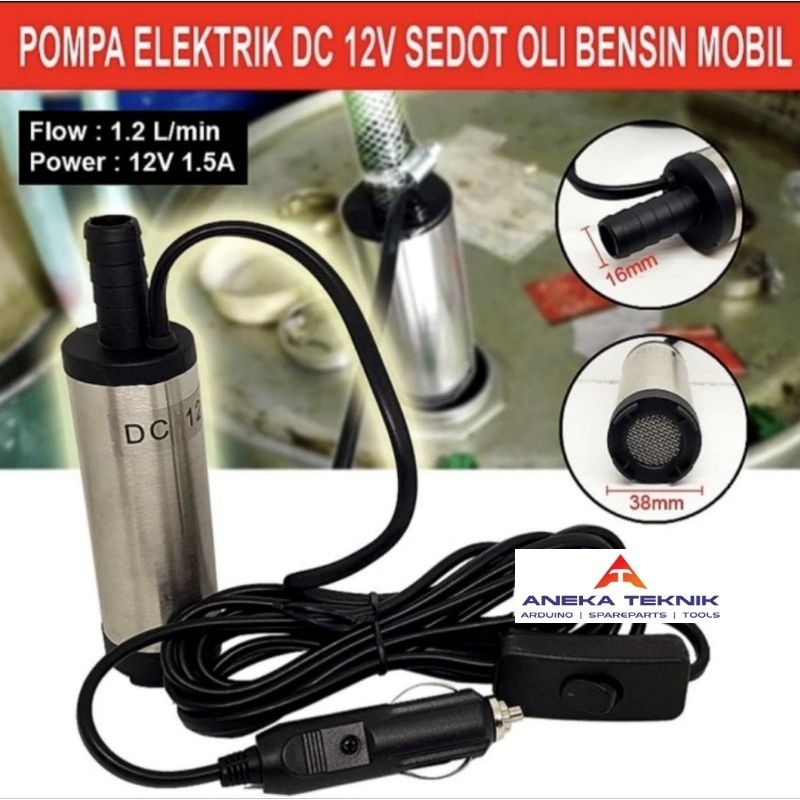 Pompa Elektrik DC 12V Sedot Oli Bensin Mobil