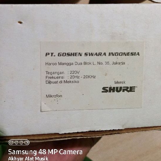 Microphone Shure sm58 Original Made in Mexico PT Goshen Swara Indonesia Mulus Normal Jaya