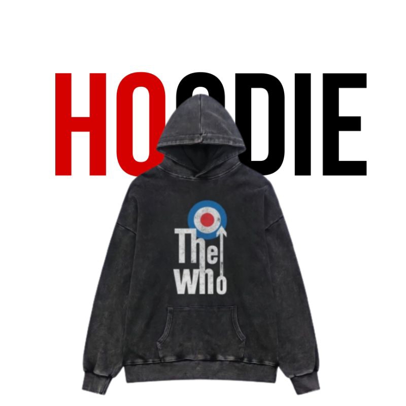 SWEATER HOODIE " THE WHO" STONE WASH OVERSIZE HOODIE || HOODIE PRIA & WANITA