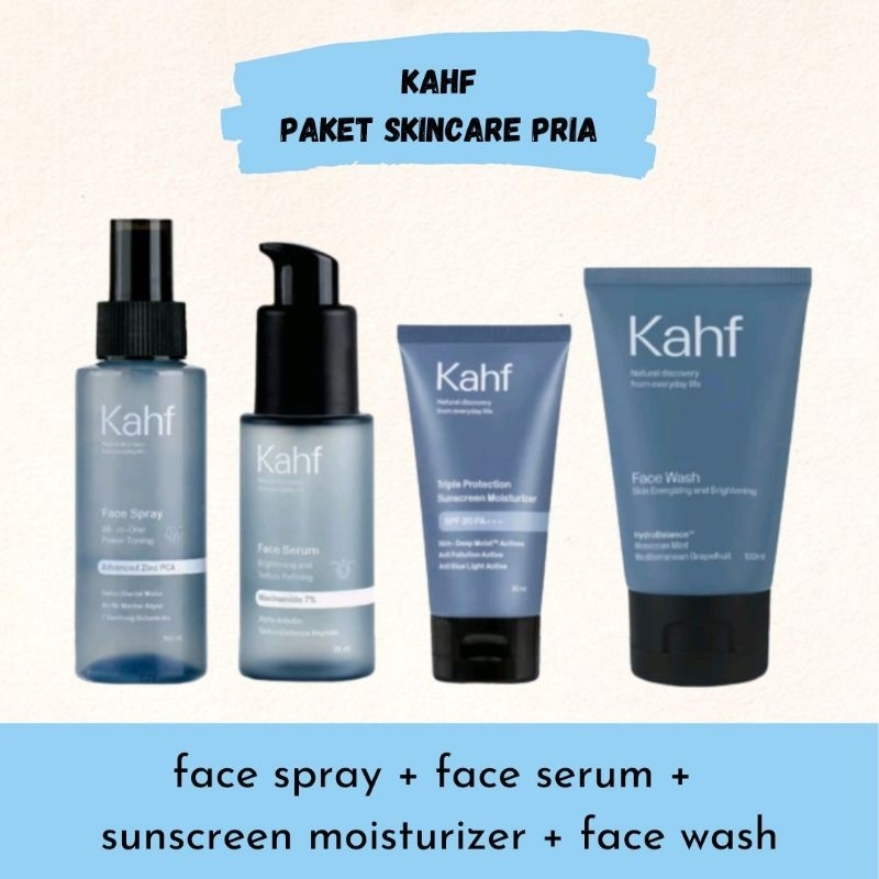 Kahf Paket Lengkap Skincare Pria Full Set | Skincare Kahf 1 Paket Lengkap