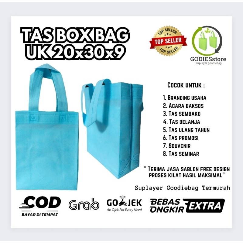 

GOODIEBAG HBPA BOX PRESS UK 20x30x9 tebal 75gsm tas ultah tas hajatan cocok untuk tas ultah anak kuat murah harga perkodi 20pcs