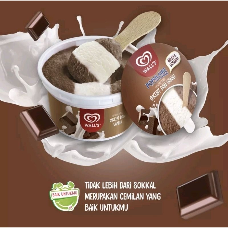 

wall's ice cream populair chocolate / eskrim coklat / walls es krim cokelat