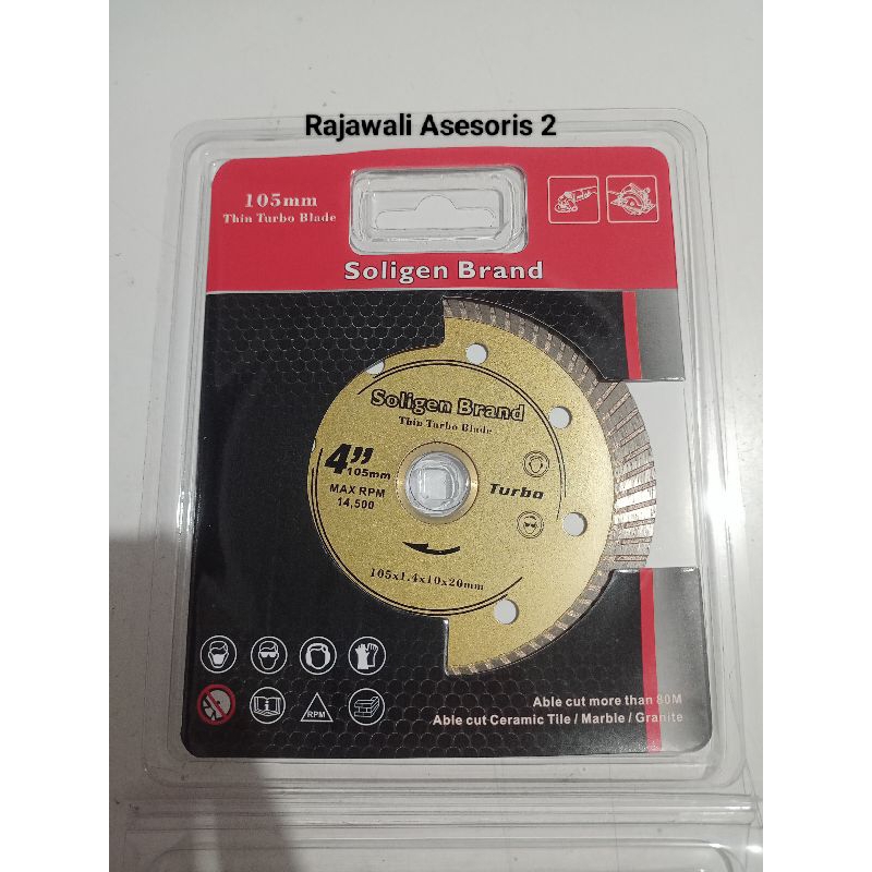 Mata Pisau Gerinda Potong Keramik Granit Turbo Soligen 4" RED