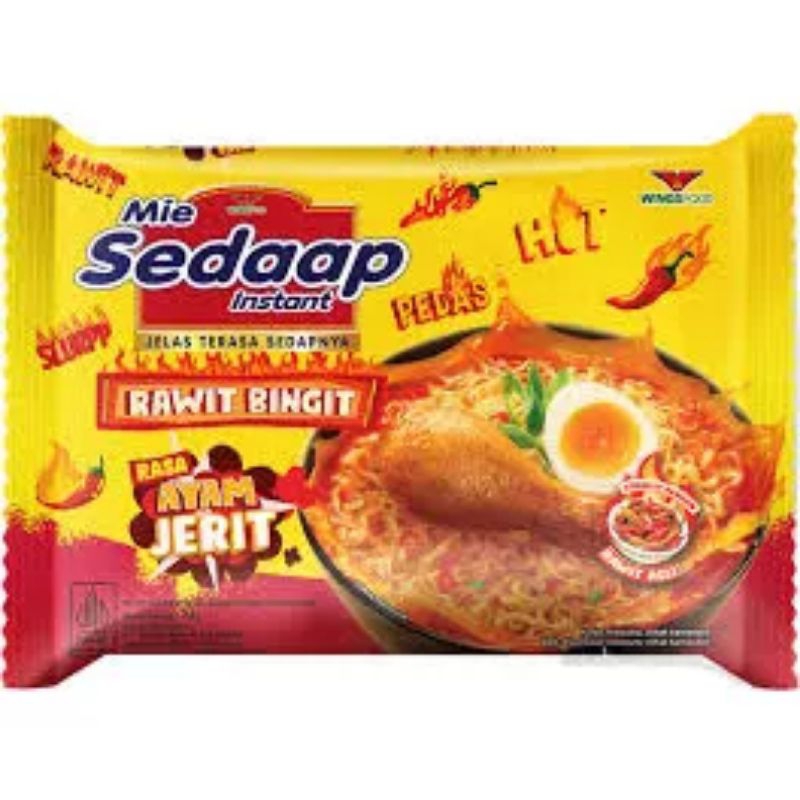 

Mie sedap rasa ayam jerit, rawit bingit 1 pcs