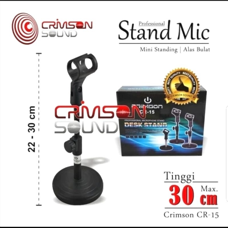stand mic meja kaki bulat ORIGINAL