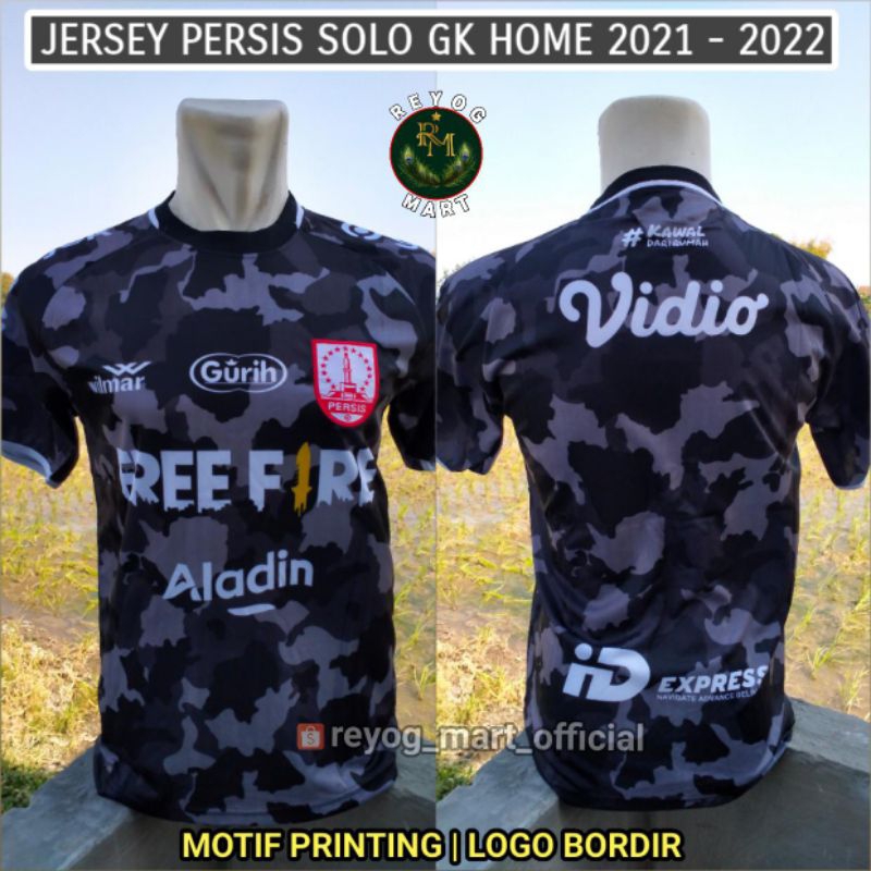 JERSEY PERSIS SOLO GK 2021 - 2022 LIGA 2 KIPER ABU HITAM DORENG PRINTING LOKAL