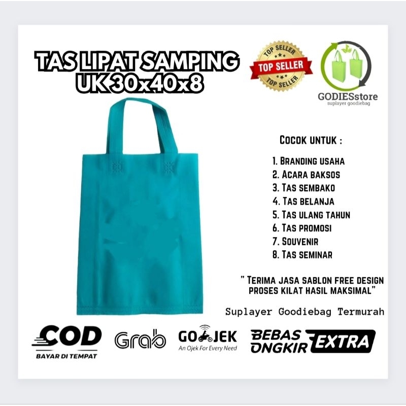 

Goodiebag Tas spunbond UK 30x40x8 HLS (handle lipat samping)tas tali goodie bag full press