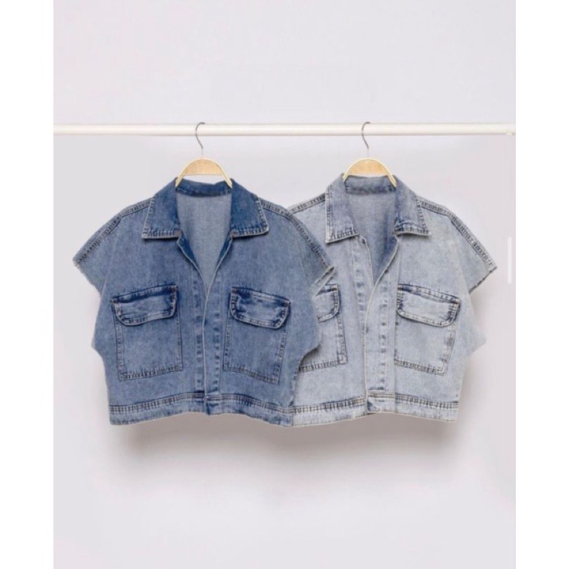 Ryu - Jaket Rompi Jeans Oversize / VEST / Jaket Denim / Outer / Blazer / Cardi / Jaket Wanita / Jake