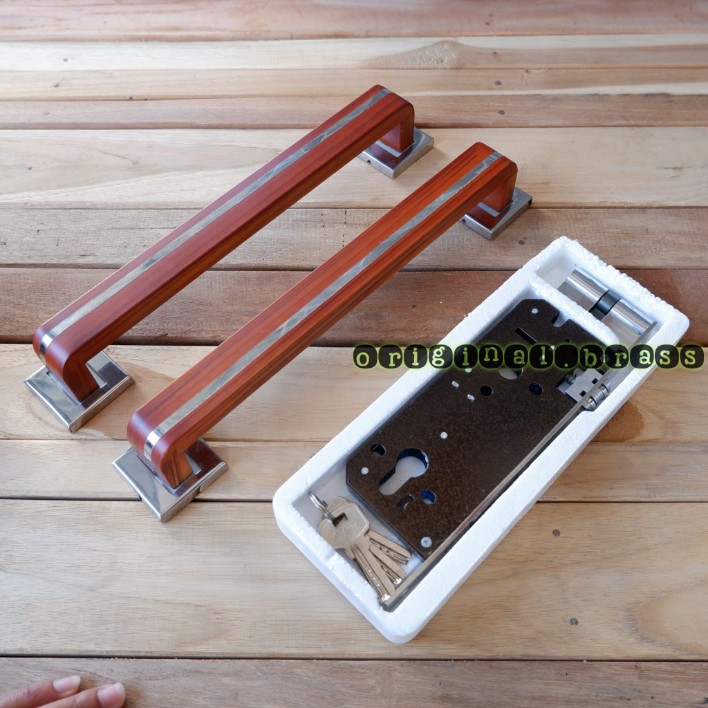 Gagang tarikan pintu minimalis 1set kunci