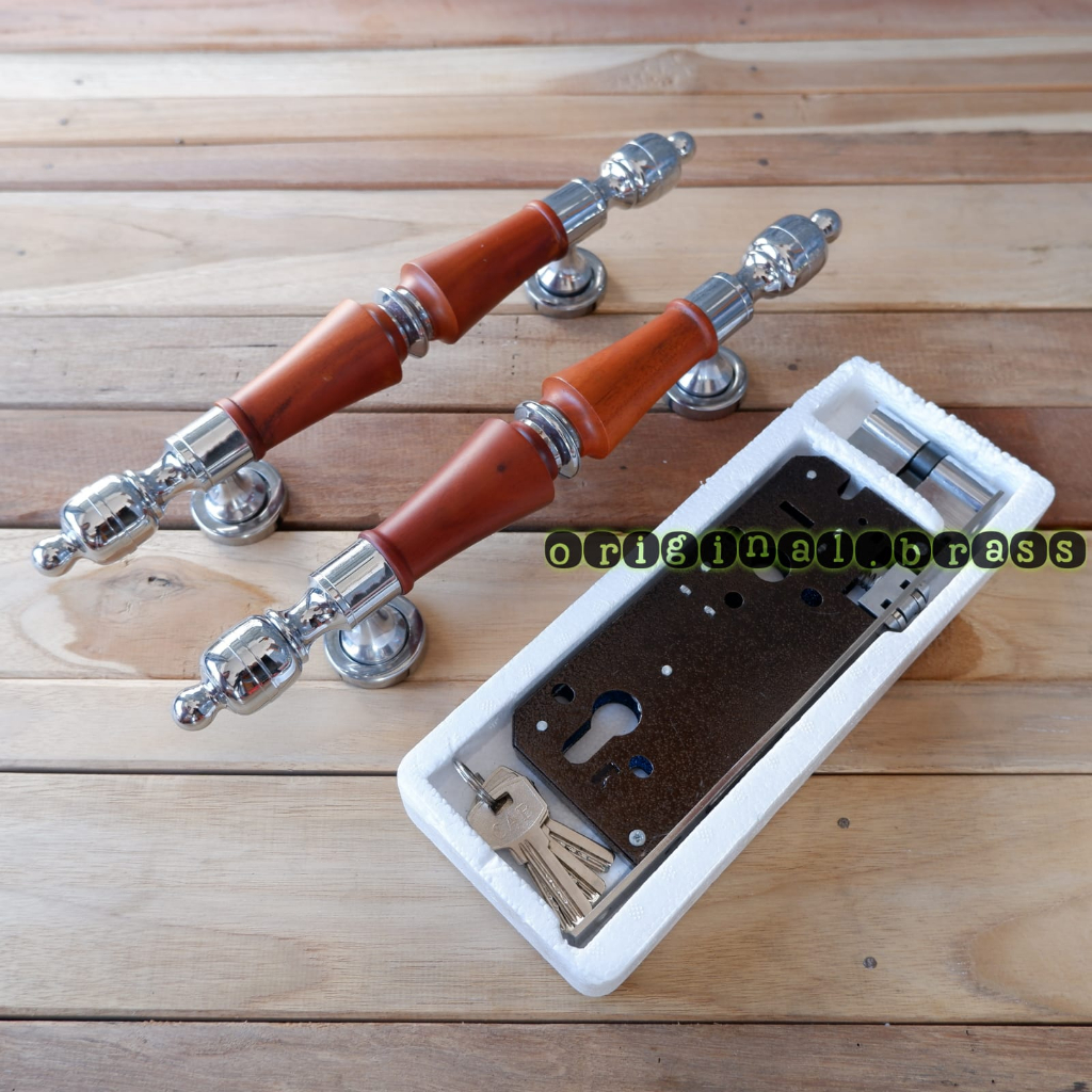 Handle pintu rumah klasik set kunci