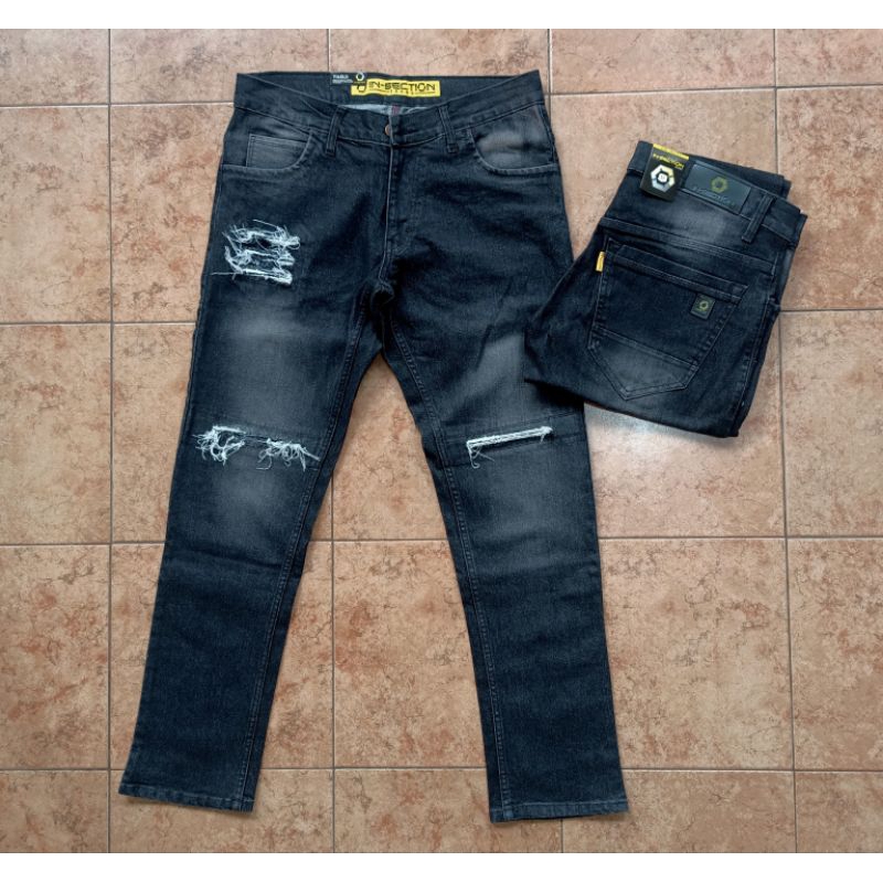 Celana Panjang Jeans Sobek Jumbo Celana Denim Ripped Jumbo Pria Celana Sobek Pria Big size