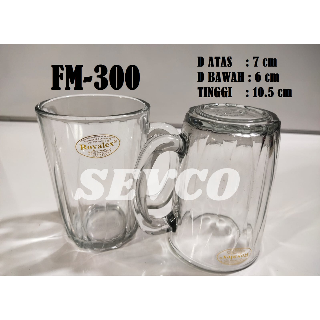 Gelas Minum ROYALEX FM-300 (270ML)| Gelas Beling | Gelas Teh Kopi | Gelas Kaca