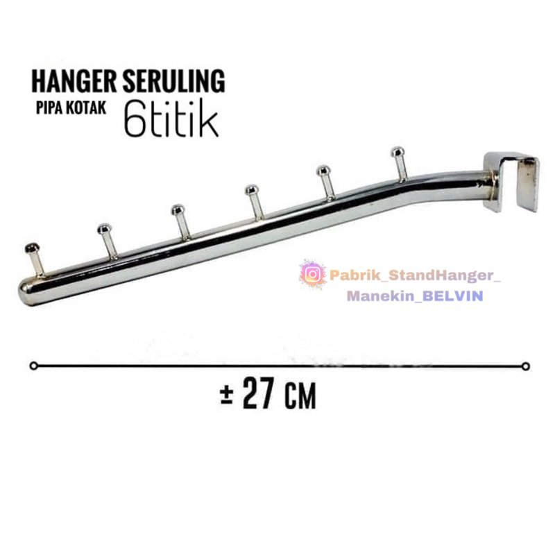 Hanger Suling Pipa Kotak 6 Titik // Gantungan Suling Baju // Display Suling Baju untuk Pipa Kotak 6 