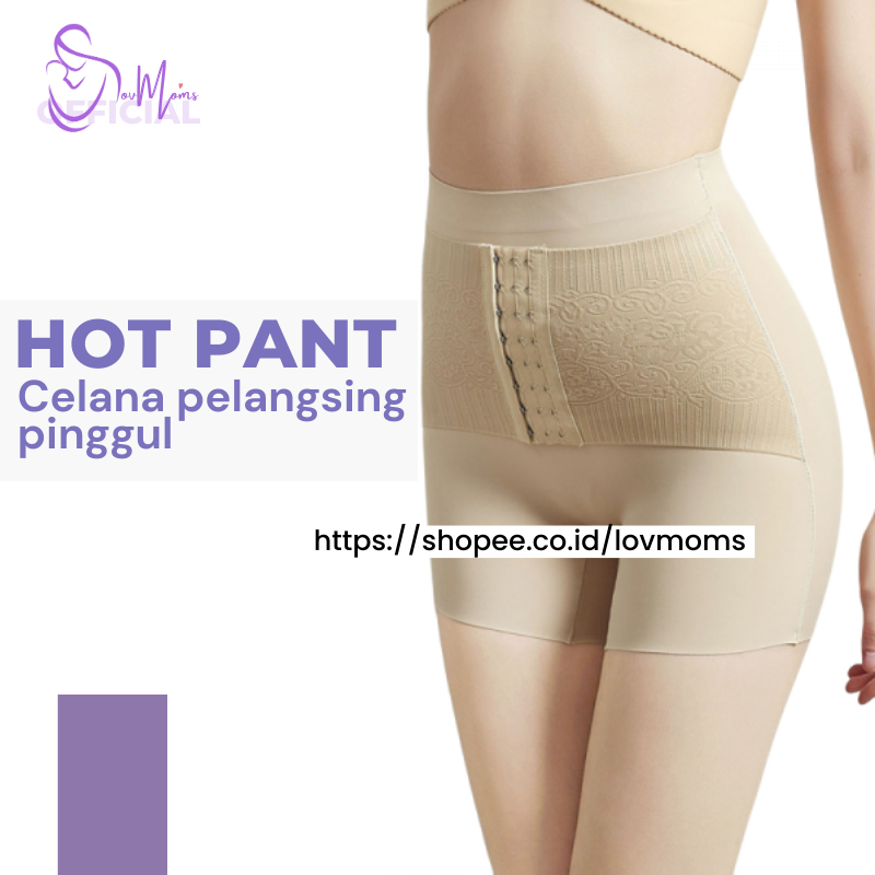Celana Pelangsing Kancing Pendek Seamless Korset Pengecil Perut Buncit Wanita Jumbo Slim Slimming Sl