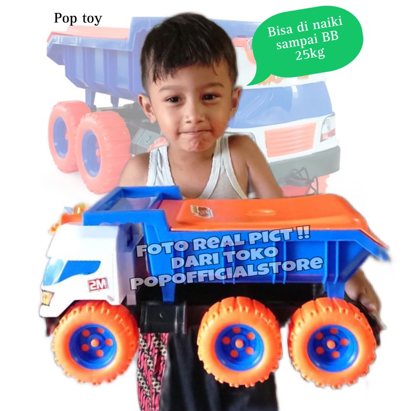 Mainan Mobil Truck Pasir Jumbo Bisa Di Duduki/ Truk Dump Pasir Besar/ Truk Pasir