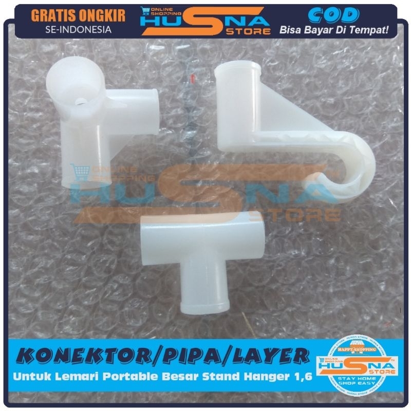Konektor/Pipa/Layer Untuk Rak Lemari Portable 1,6cm (16mm)