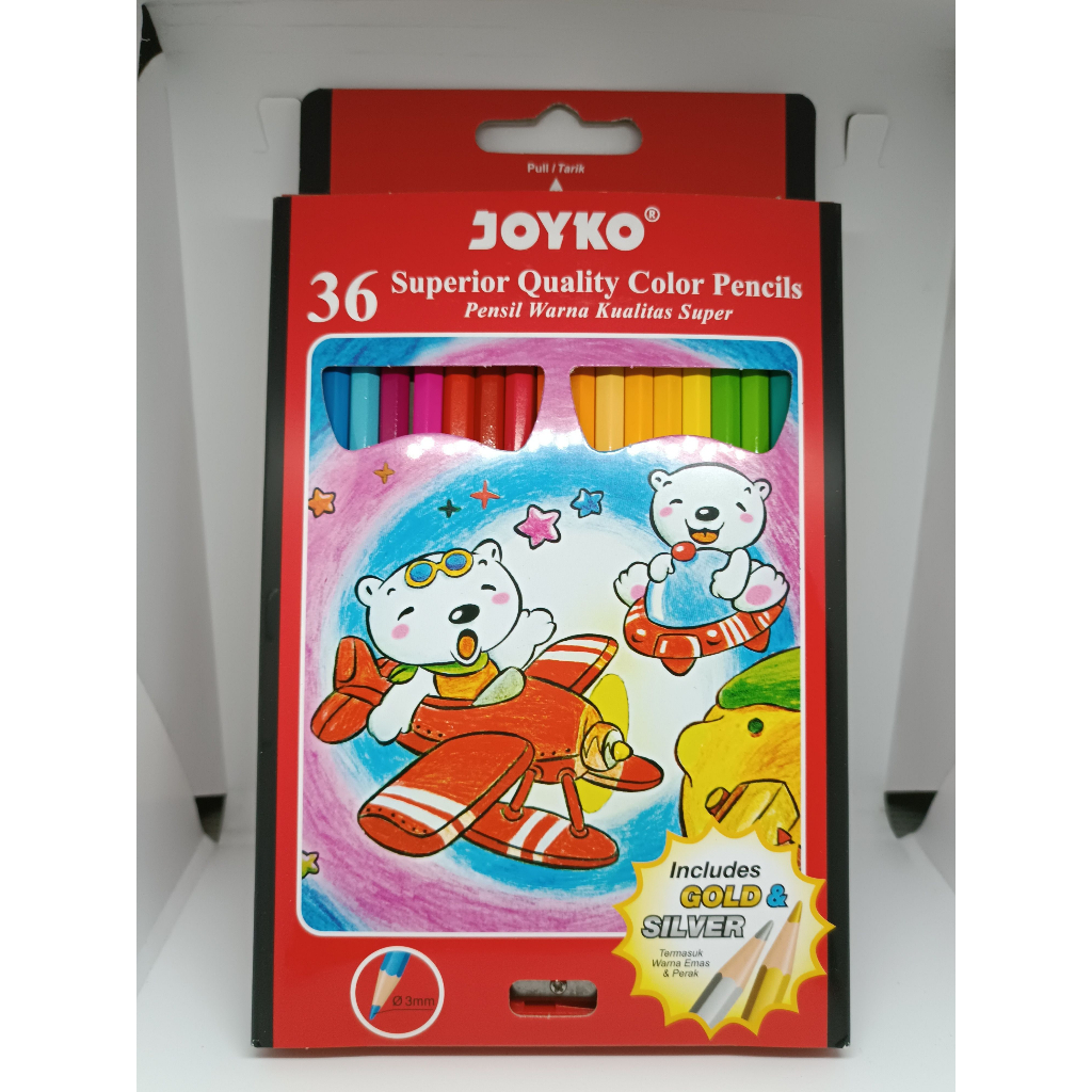 

PENSIL WARNA KAYU 36 WARNA MEREK JOYKO CP 36 PB 1 PAK BONUS SERUTAN