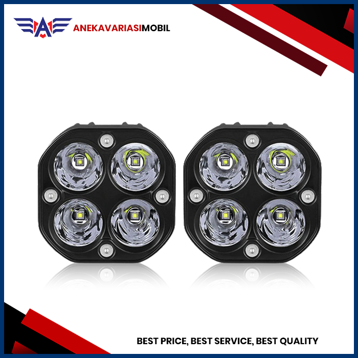 Lampu Sorot Led Cree Mobil Truk 4 Mata 40 Watt sorot Putih