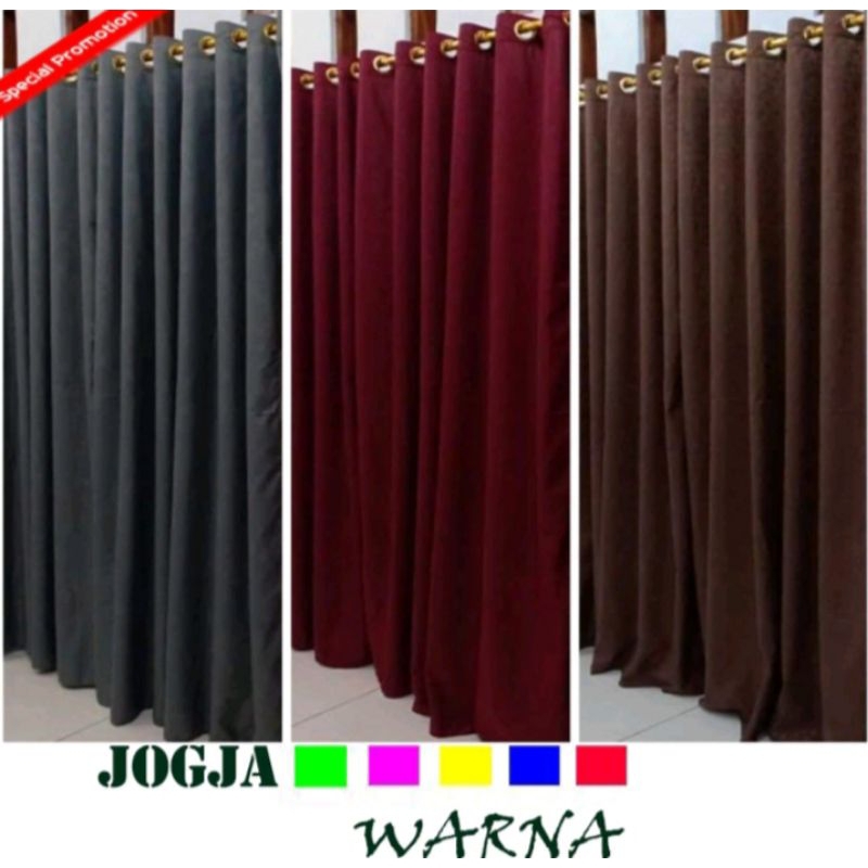 Promo grosir ecer Gorden Smorkling  / gorden pintu / gorde jendela / Gorden Embos Polos Abu-abu