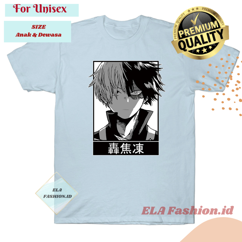 Kaos Shoto todoroki - Harajuku Anime My Hero Academia Todoroki Pria Wanita