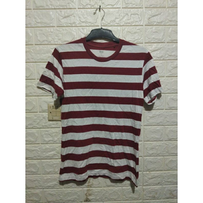 kaos oblong salur kaos rugby uniqlo