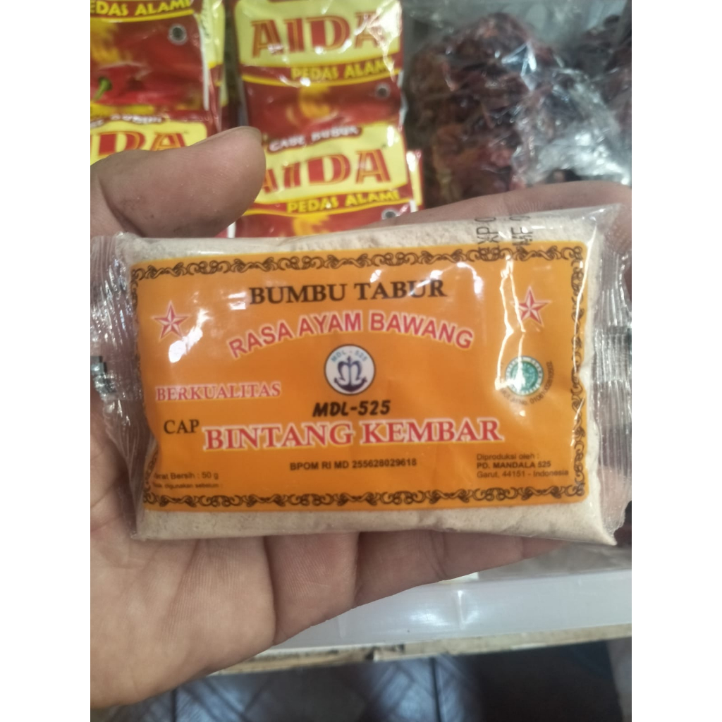 

BUMBU BAWANG CAP BINTANG KEMBAR ISI 12 BKS X 50 GRAM