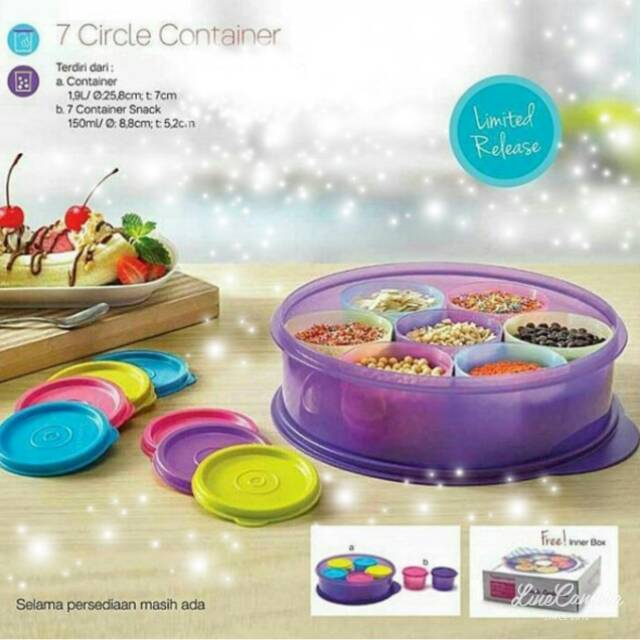 TUPPERWARE 7 CIRCLE CONTAINER Tempat Bumbu Snack