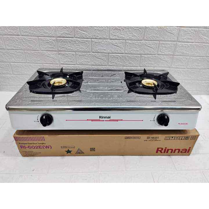 Kompor Gas rinnai Stainless Steel 602 ew 2 tungku BATAM