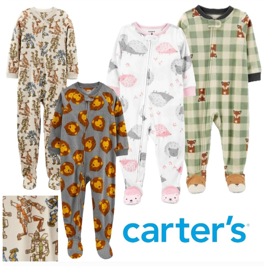 [17375] Carters Sleepsuit Flanel Anak baju tidur kids winter hangat tebal bulu fleece baby bayi todd