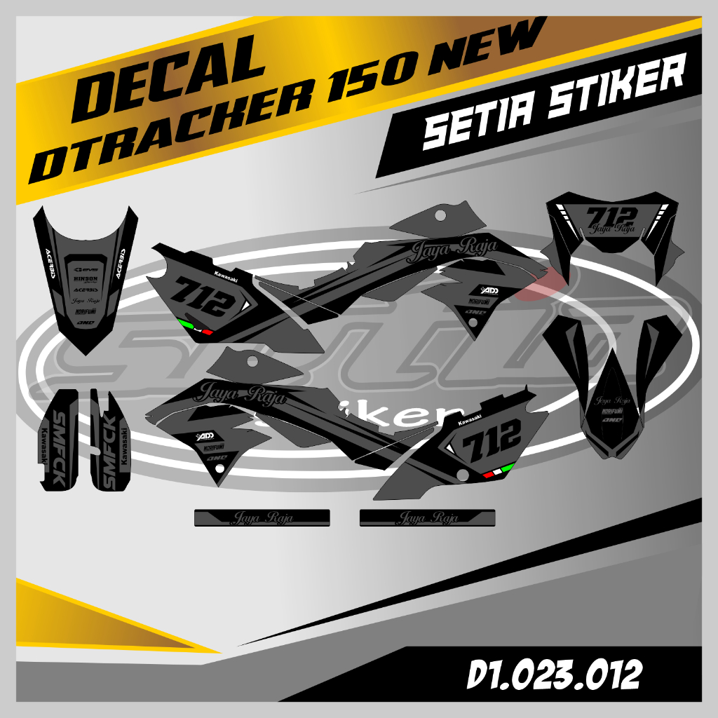 DECAL DTRACKER 150 NEW, ABU-ABU, SUPERMOTO, TRAIL, DESAIN BEBAS CUSTOM BARU (D1.023.012)