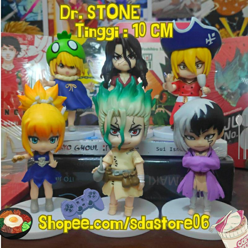 Action Figure DR STONE Senku ishigami Gen asagiri Kohaku Suika Ryusui nanami Tsukasa shisio Mainan K