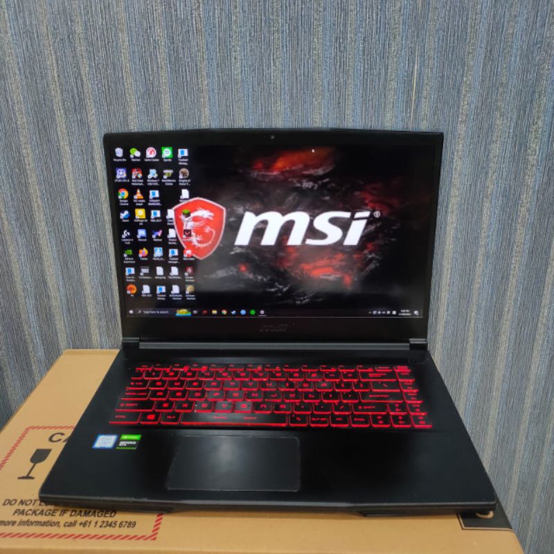 LAPTOP MSI GAMING GF63 Thin Cor i5-9300H Ram 16GB/SSD 256GB+ HDD 1TB GTX1650Ti 4GB