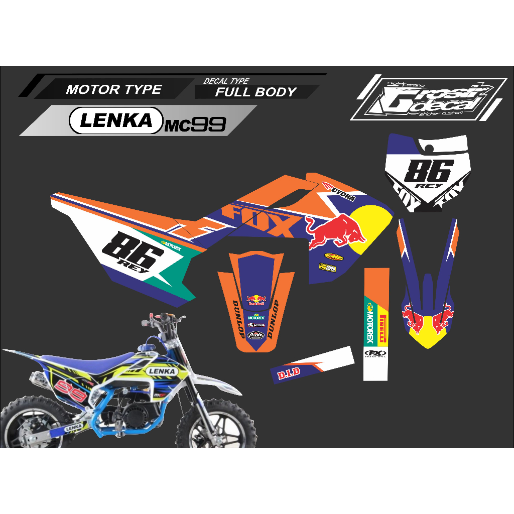 Decal Mini Trail Lenka 50cc MC99 / CX 50cc Full Body Dekal Mini Trail Lenka 50cc Full body